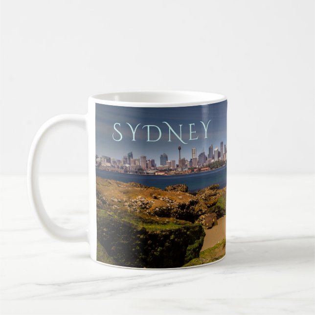 Caneca De Café Sydney Austrália Skyline, de Bradleys Head (Esquerda)