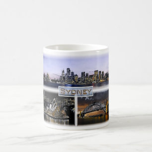 Caneca De Café Sydney by Night - Austrália - Mosaico -