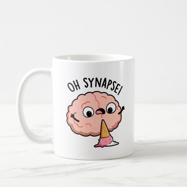 Caneca De Café Synapse Funny Brain Pun (Esquerda)