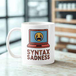 Caneca De Café Syntax Sadness | Coding Burnout Design