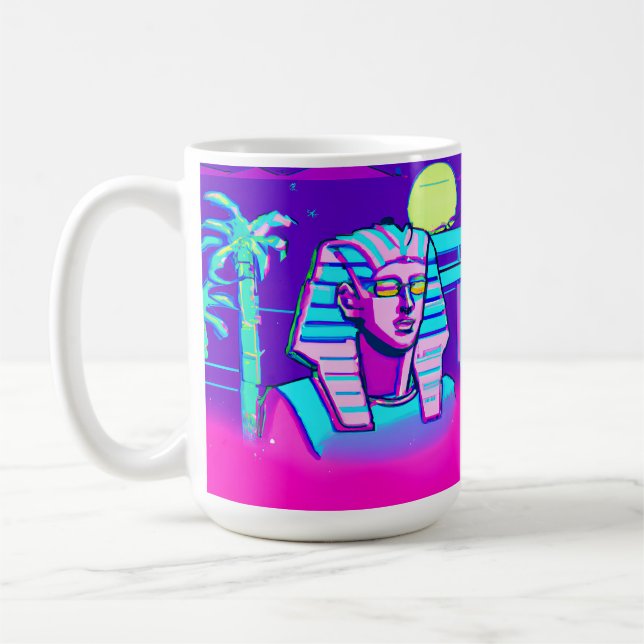 Caneca De Café Synthwave Pharaoh (Esquerda)