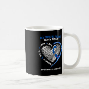 Caneca De Café T1D Mãe Pai A Luta do Meu Filho Contra a Diabetes