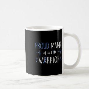 Caneca De Café T1d Orgulhosa Mama Diabetes Consciência Blue Ribbo