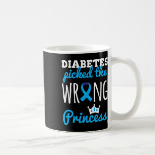 Caneca De Café T1d Sensibilização Princesa Meninas Diabéticas Fit