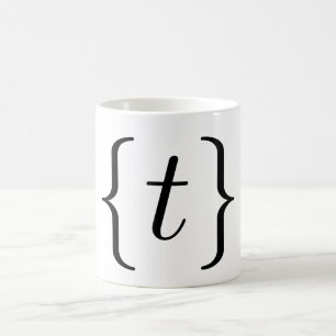 Caneca De Café "T matemático" ajustou-se (o preto)