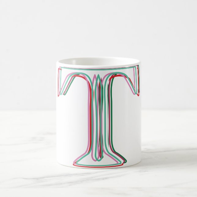 Caneca De Café T Mug inicial tipo 3d (Centro)