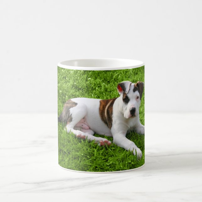 Caneca De Café T-Osso do pitbull do filhote de cachorro (Centro)
