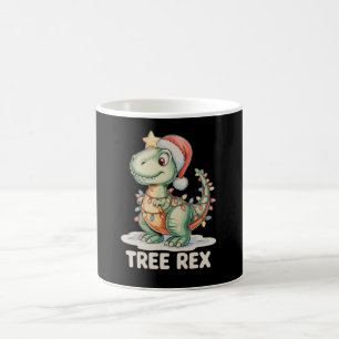 Caneca De Café T Rex Árvore de Natal Dinossauro Luzes de Natal T