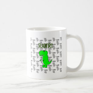 Caneca De Café T-Rex Bonito e Irritado com Padrão Preto e Branco