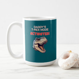 Caneca De Café T-Rex Dad Mode Activated dinosaur meme 