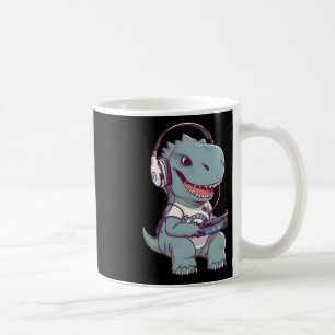 Caneca De Café T. Rex dinossauro Bonito Jogando Jogos de Vídeo