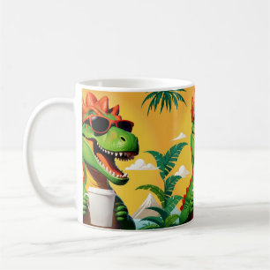 Caneca De Café T-Rex Dinossauro Engraçado 
