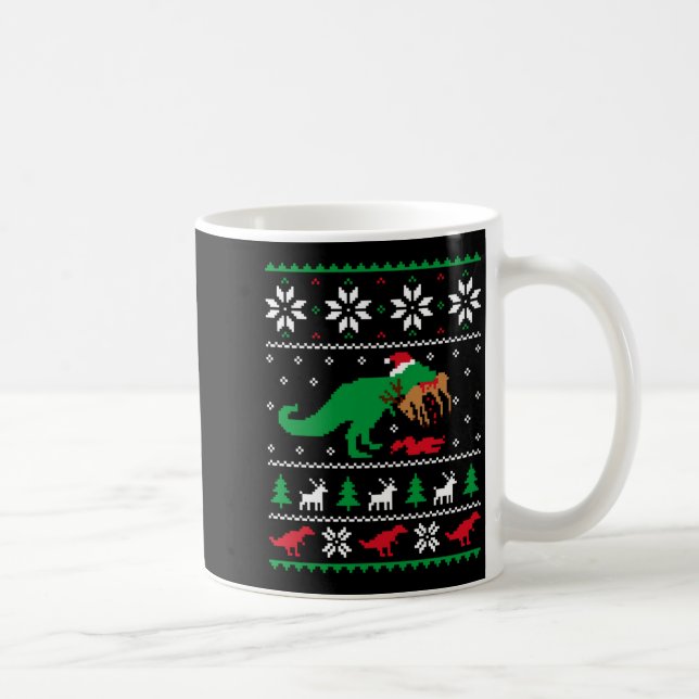 Caneca De Café T Rex Eating Reindeer Funny Dinosaur Christmas Ugl (Direita)