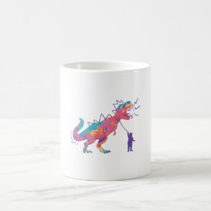 Caneca De Café T-Rex em uma coleira