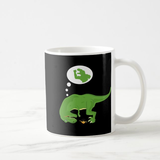 Caneca De Café T-rex engraçado, Lâmpada do Gênio, Braços Curtos,  (Direita)