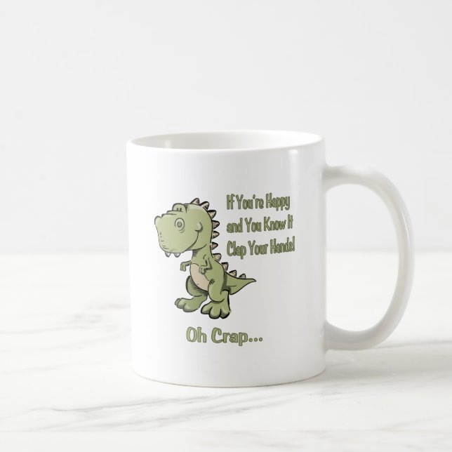 Caneca De Café T-Rex feliz (Direita)