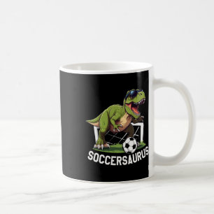Caneca De Café T-rex Jogando Futebol de Futebol Dinossauro Futebo