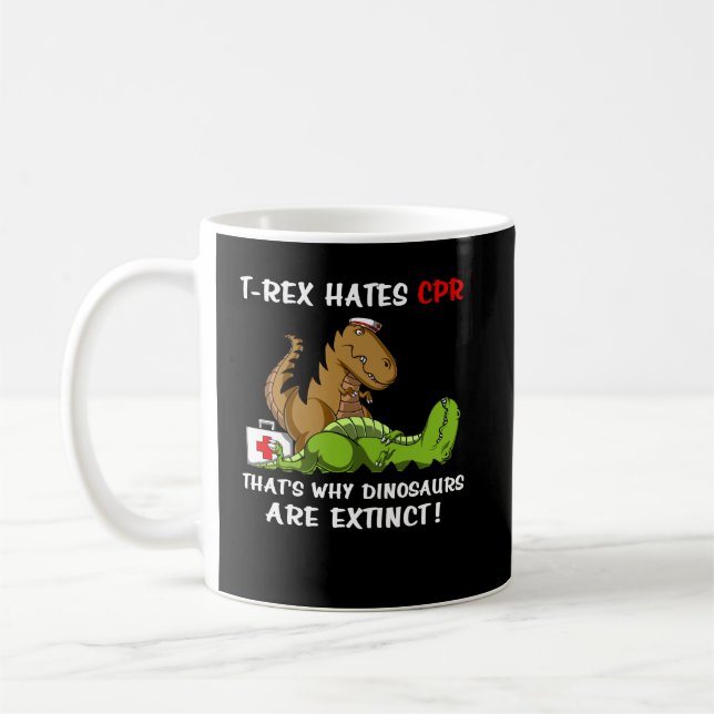 Caneca De Café T-Rex Odeia RCP Por Isso Os Dinossauros Estão Exti (Esquerda)