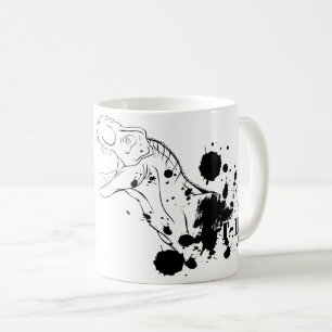 Caneca De Café T-Rex (preto e branco)