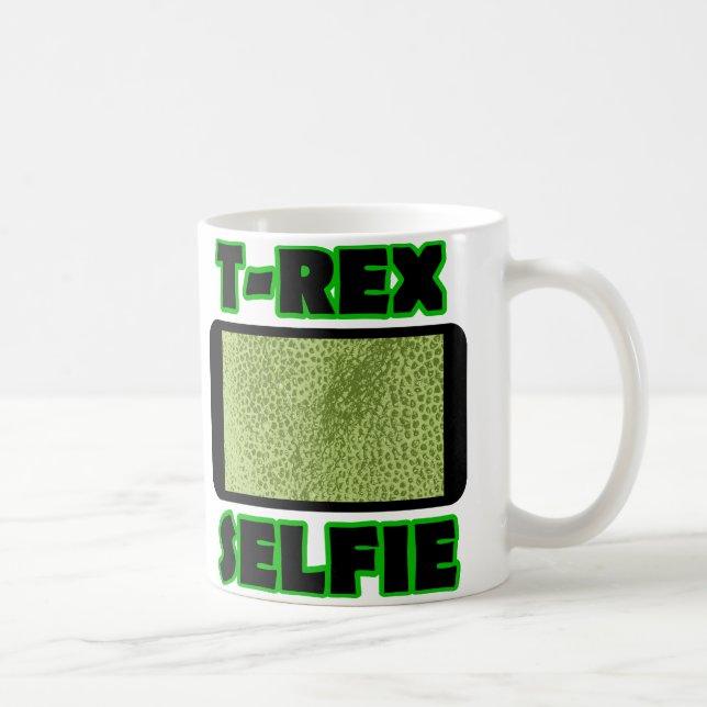 Caneca De Café T-Rex Selfie Braços Curtos Engraçados Dinossauro M (Direita)