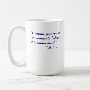 Caneca De Café T.S. Citações de Eliot - poesia