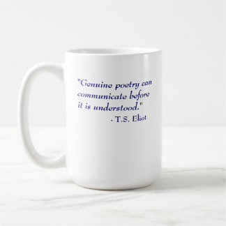 Caneca De Café T.S. Citações de Eliot - poesia