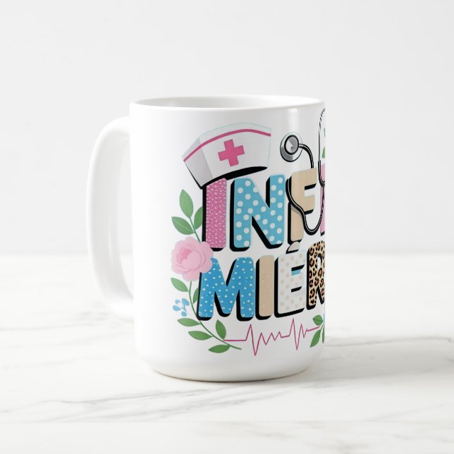Caneca De Café T-shirt artistique « INFIRMIÈRE  (Frente Esquerda)