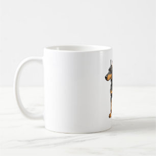 Caneca De Café T-Shirt Clássico de Arte de Ear Doberman