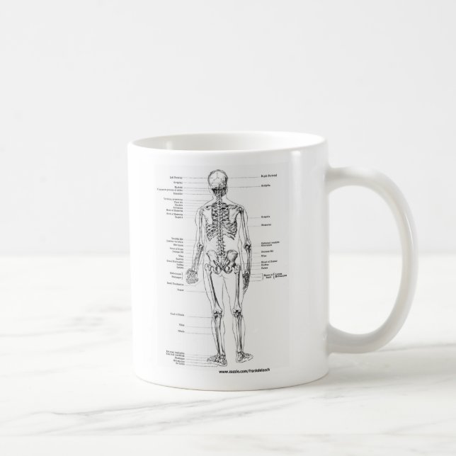 CANECA DE CAFÉ T-SHIRT E PRESENTES DE ESQUELETO DA ANATOMIA (Direita)