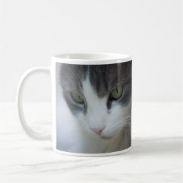 Caneca De Café Tabby-and-White Cat Staring