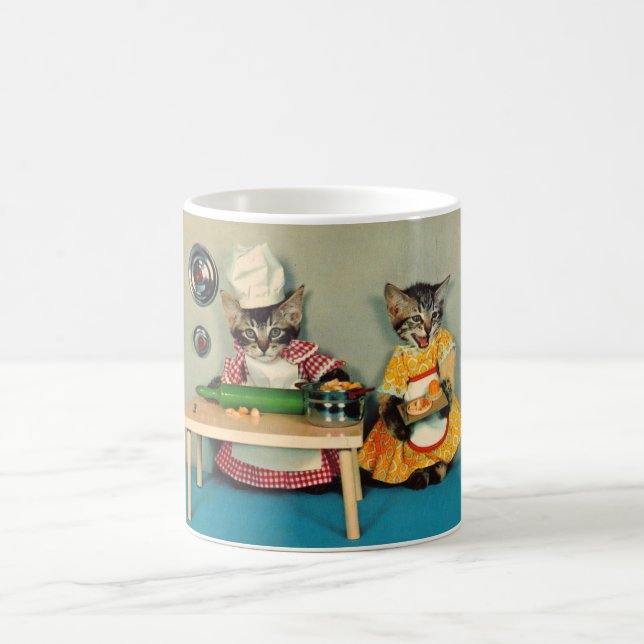 Caneca De Café tabby kitten chef e tabby kitten Assistant (Centro)