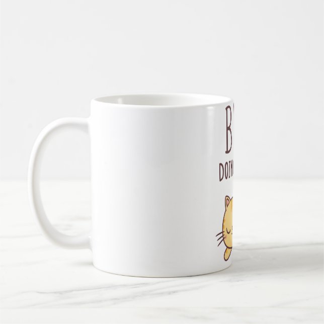 Caneca De Café Tabby Laranja Bonito, Gato Ocupado Não Fazendo Nad (Esquerda)