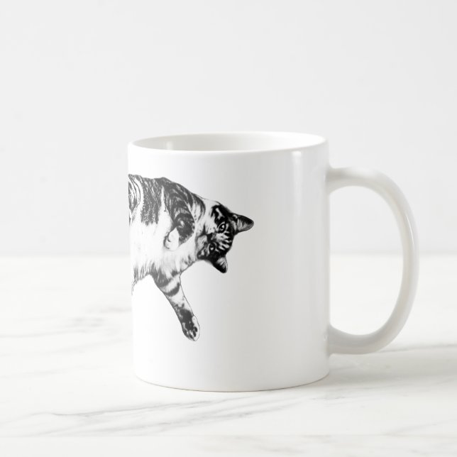 Caneca De Café Tabby Sombreado, Manhã Suave (Direita)