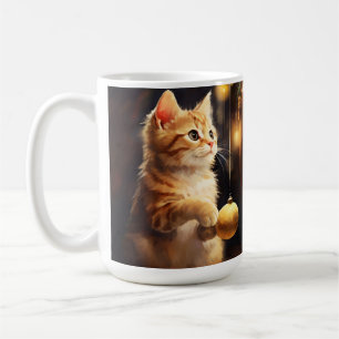 CANECA DE CAFÉ TABELA DE LARANJA CUTÂNEA POR KITTEN E NATAL