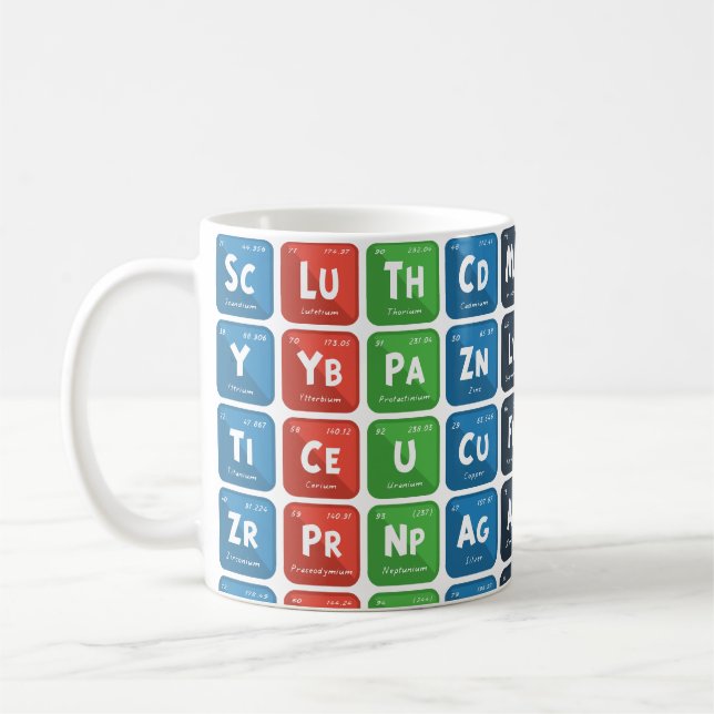 Caneca De Café Tabela Periódica dos Elementos 3 (Esquerda)