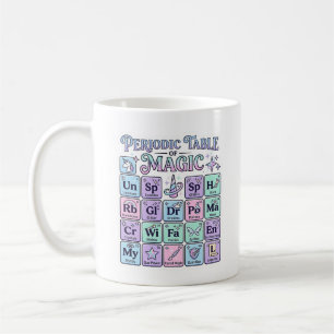Caneca De Café Tabela Periódica Mágica de Unicórnio Design Gráfic