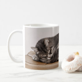 Caneca De Café Tabuleiro de Cinzas Cachorros por Gato Dormindo Na