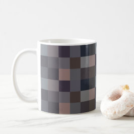 Caneca De Café Tabuleiro de Xadrez Cinza