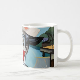 Caneca De Café Taça com retrato masculino cubista do artista, Thi