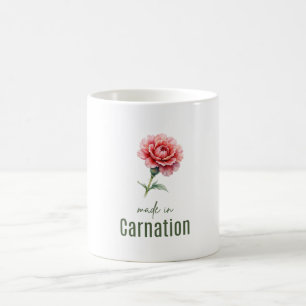 Caneca De Café Taça de Arte em Aquarela com Cravo de Janeiro Flor