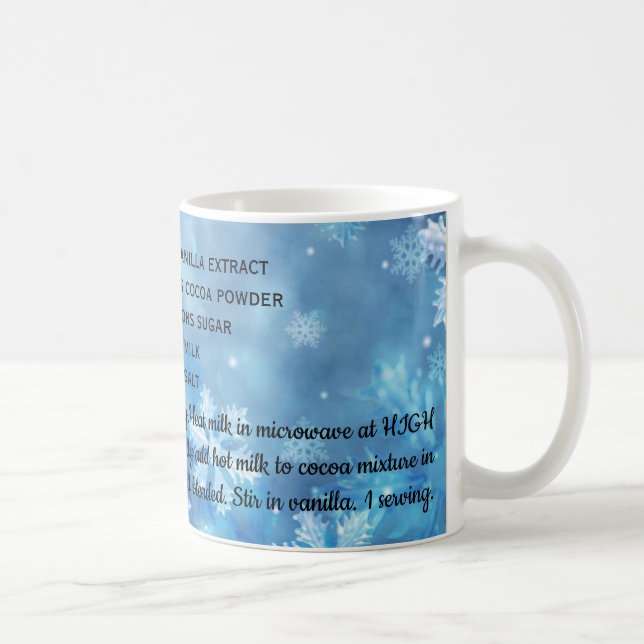 Caneca De Café Taça de Cacau com Receita para Um Lado (Direita)