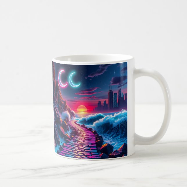 Caneca De Café Taça de Café Neon City Skyline (Direita)