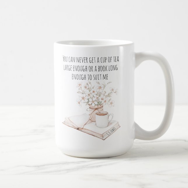 Caneca De Café Taça de Chá e uma Cotação de Livro | Book Lover (Direita)