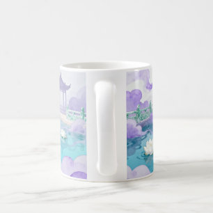 Caneca De Café Taça de Fantasia do Lago de Lótus Celestial