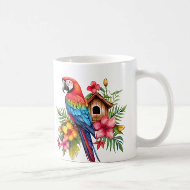 Caneca De Café Taça de Papagaio Exótica (Direita)
