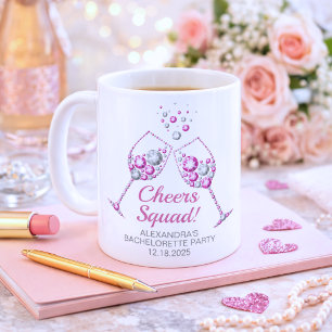 Caneca De Café Taça de Vinho com Diamante Rosa e Cinza para Festa