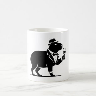 Caneca De Café Taça de Vinho de Capivara Engraçada Minimalista Mo
