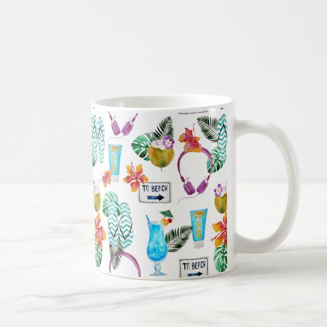 Caneca De Café Taça do Café de Tema Praia (Direita)