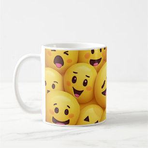 Caneca De Café 😊 Taça Emoji Amarela - Sip com um Sorriso! ☕ 💛