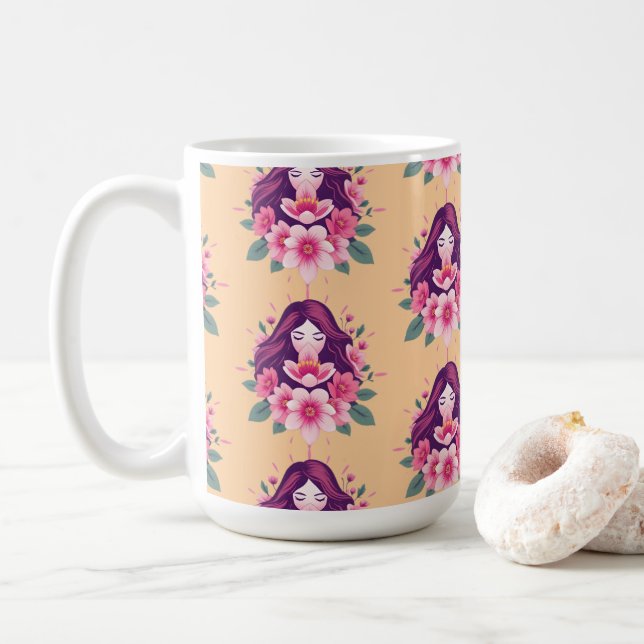 Caneca De Café Taça Feminina de Força e Beleza (Com Donut)